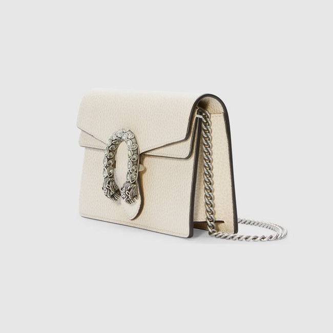 Dionysus super mini leather bag White leather Main Image