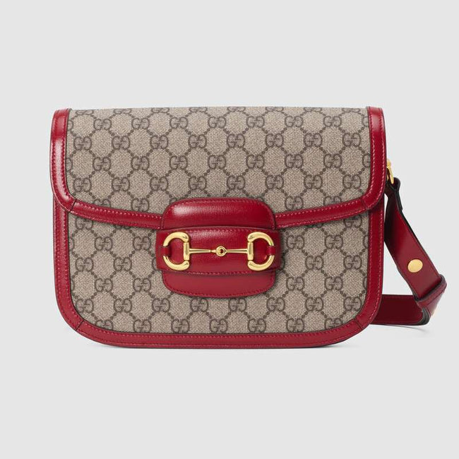 Gucci Horsebit 1955 shoulder bag Red leather Hover Image