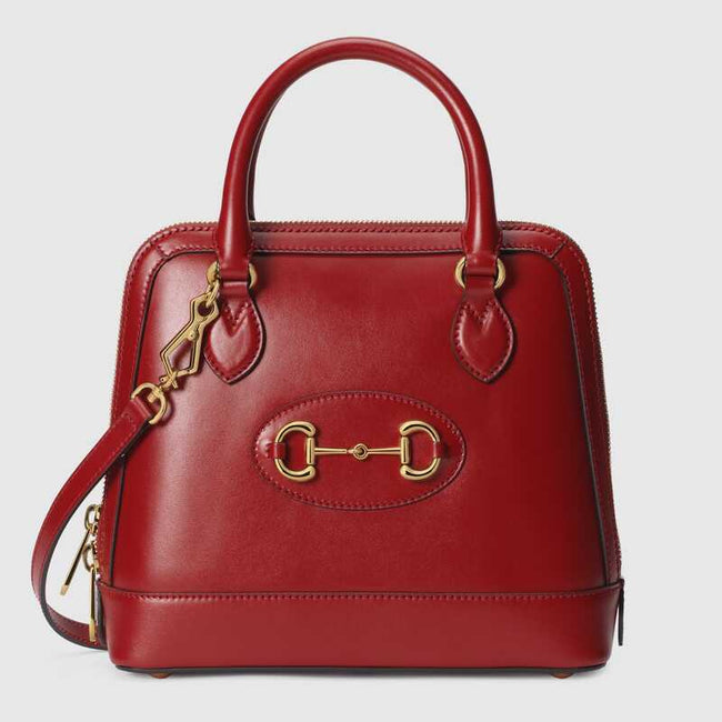 Gucci Horsebit 1955 Small Top Handle Bag Red Leather Hover Image