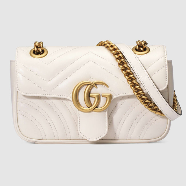 GG Marmont matelassé white leather Hover Image