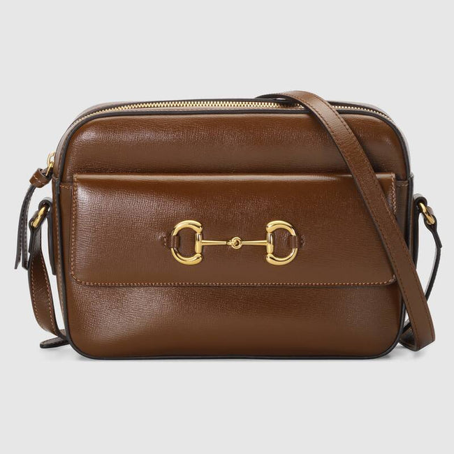 Gucci Horsebit 1955 Small Shoulder Bag Brown Leather Hover Image