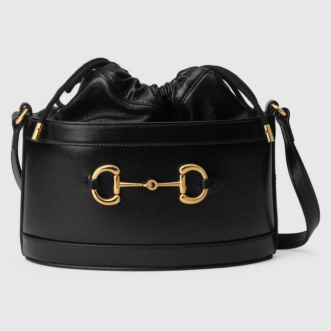 Gucci Horsebit 1955 bucket bag Black leather Hover Image
