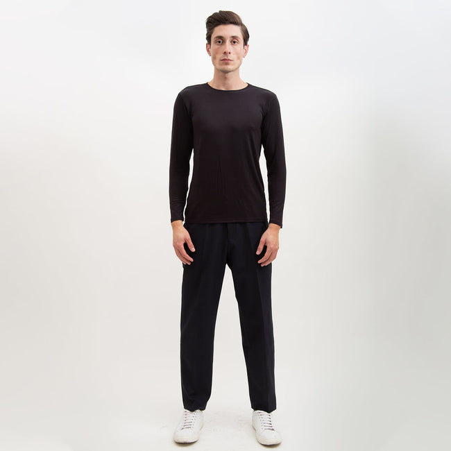 'THE SOFTEST TEE' MENS FITTED LONG-SLEEVE BLACK Main Image