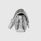 GG Marmont mini sequin shoulder bag Silver Leather
