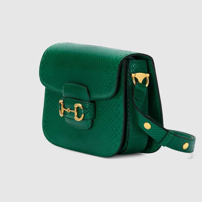 Gucci Horsebit 1955 anaconda small shoulder bag Emerald green anaconda Main Image