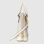 Gucci Horsebit 1955 Small Top Handle Bag White Leather