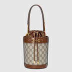 Gucci Horsebit 1955 Small Bucket Bag Brown Leather
