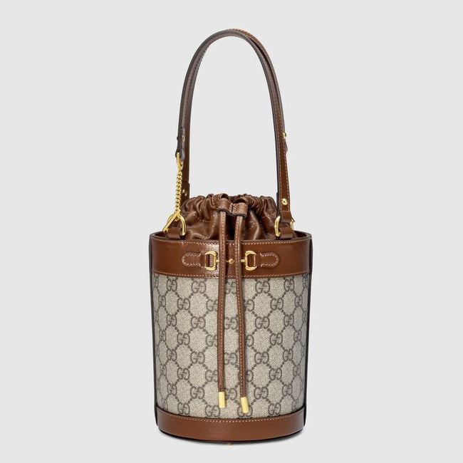 Gucci Horsebit 1955 Small Bucket Bag Brown Leather Hover Image