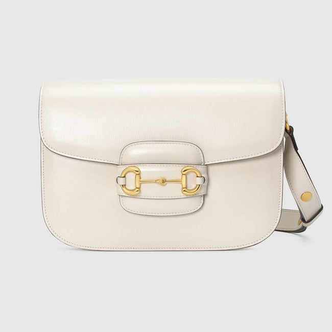Gucci Horsebit 1955 shoulder bag White Leather Hover Image