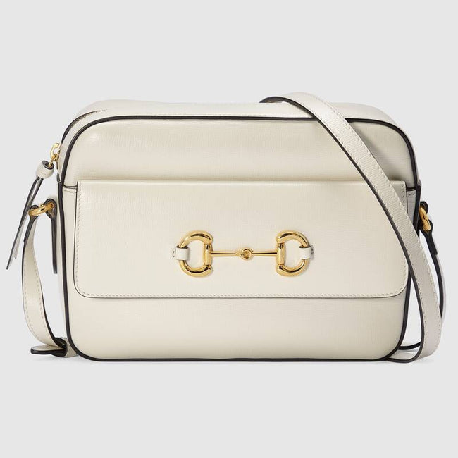 Gucci Horsebit 1955 small shoulder bag White Leather Hover Image