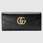 Broadway leather clutch with Double G Black leather