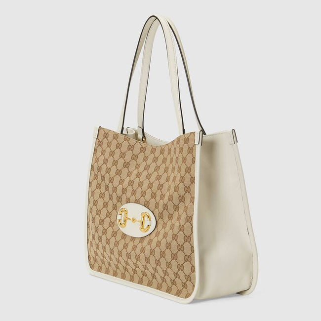 Gucci Horsebit 1955 medium tote bag White leather Main Image